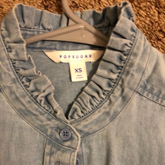 fall coverup button down denim shirt - Picture 2 of 3